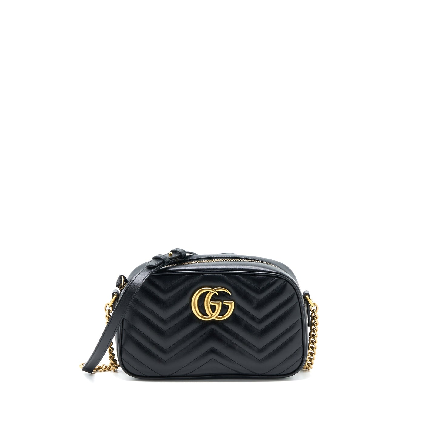 Gucci GG Marmont Camera Shoulder Bag Calfskin Black Brushed