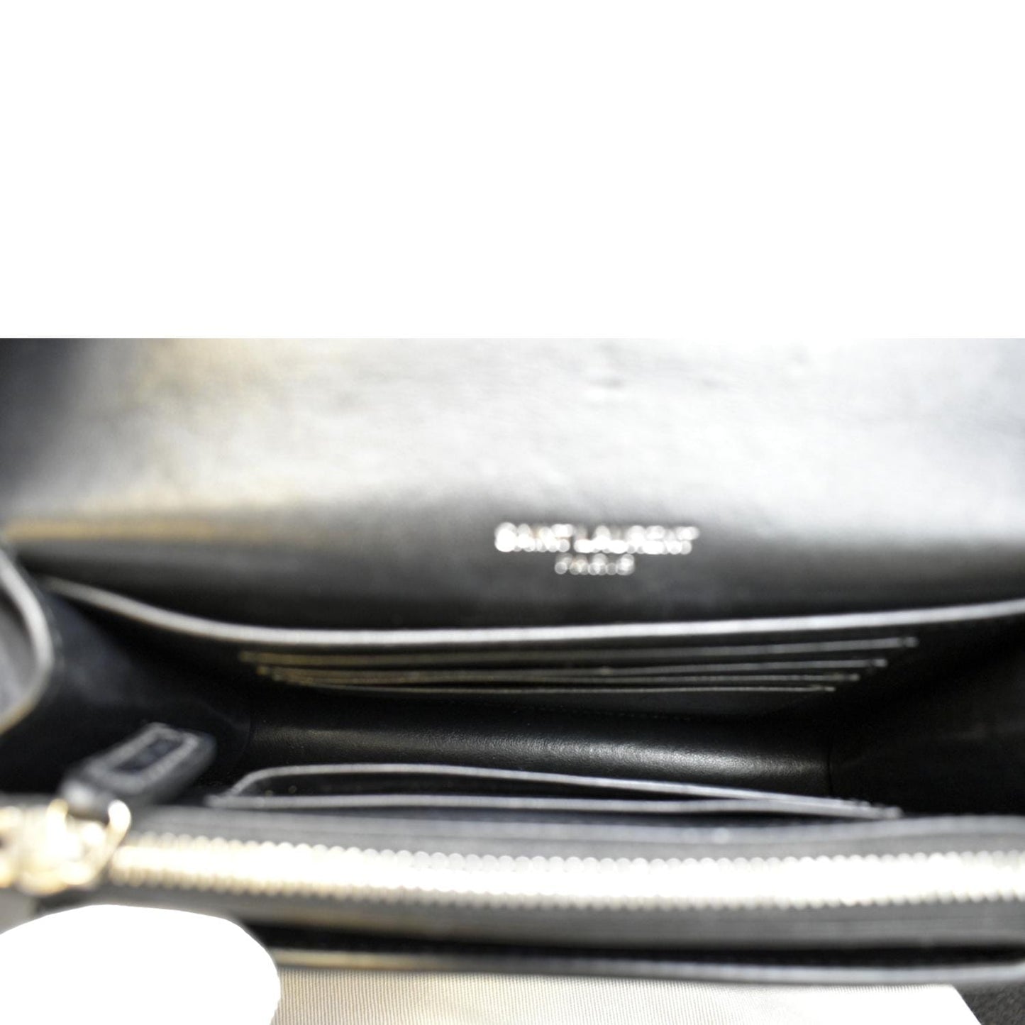 YVES SAINT LAURENT Sunset Crocodile Leather Crossbody Bag Black