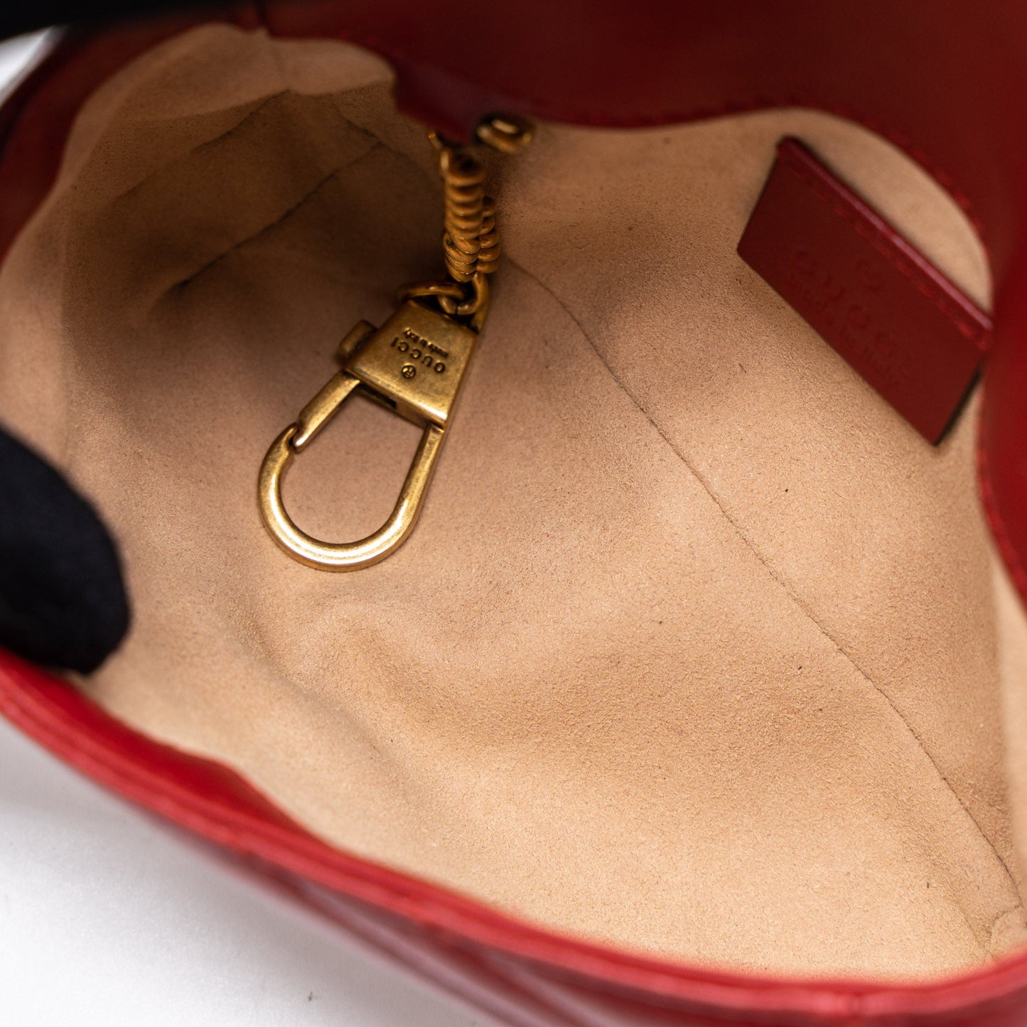 Gucci GG Marmont Super Mini Bag Matelass� Calfskin Red Brushed