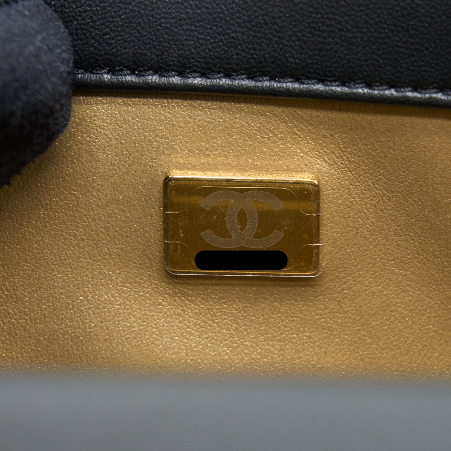 Chanel 23C Pearl Crush Mini Rectangular Flap Bag Lambskin Black Brushed (Microchip)