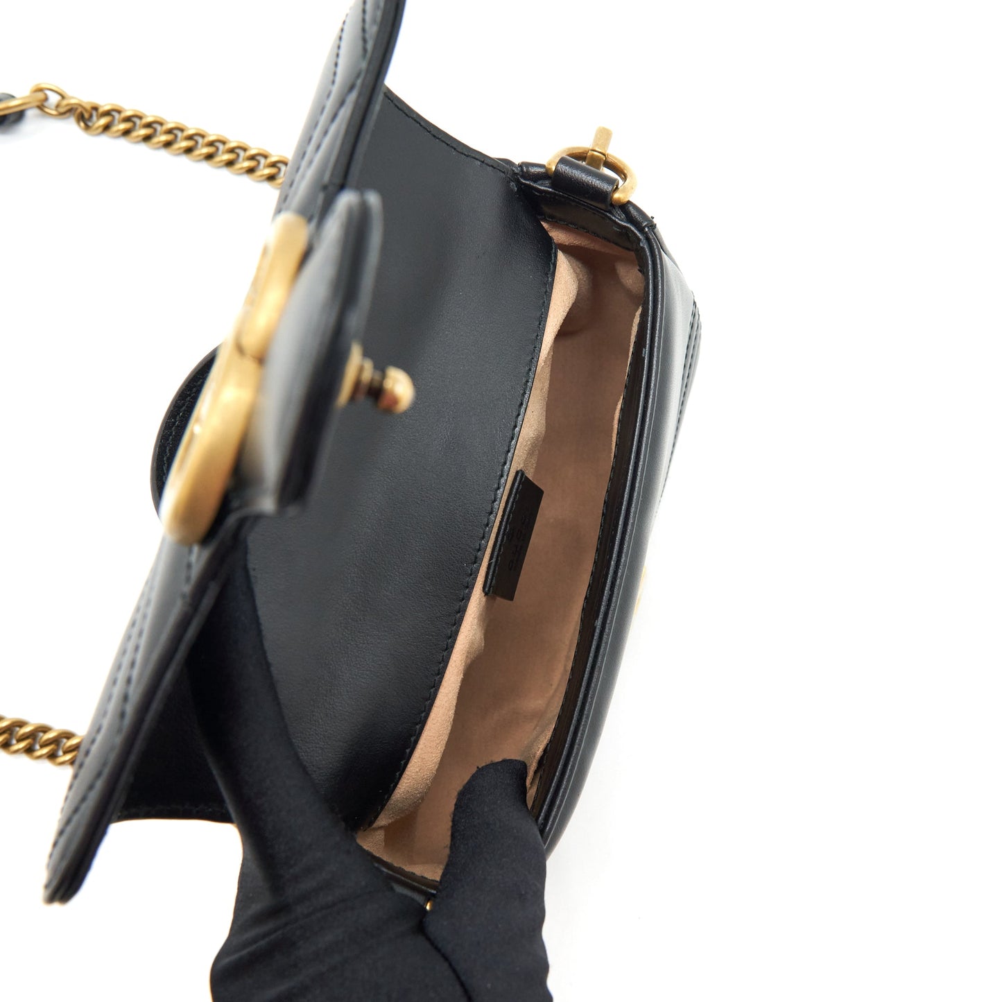 Gucci GG Marmont Mini Top Handle Bag Black