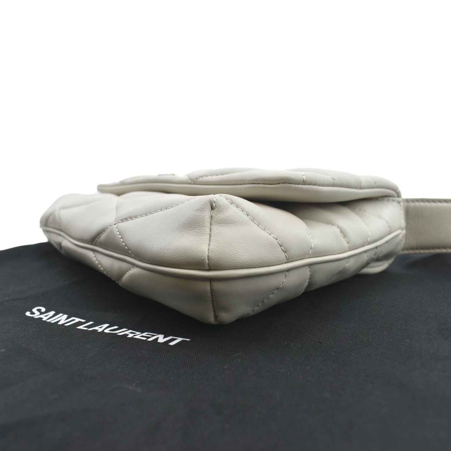 YVES SAINT LAURENT LE 57 Quilted Lambskin Leather Hobo Bag Antique Vintage