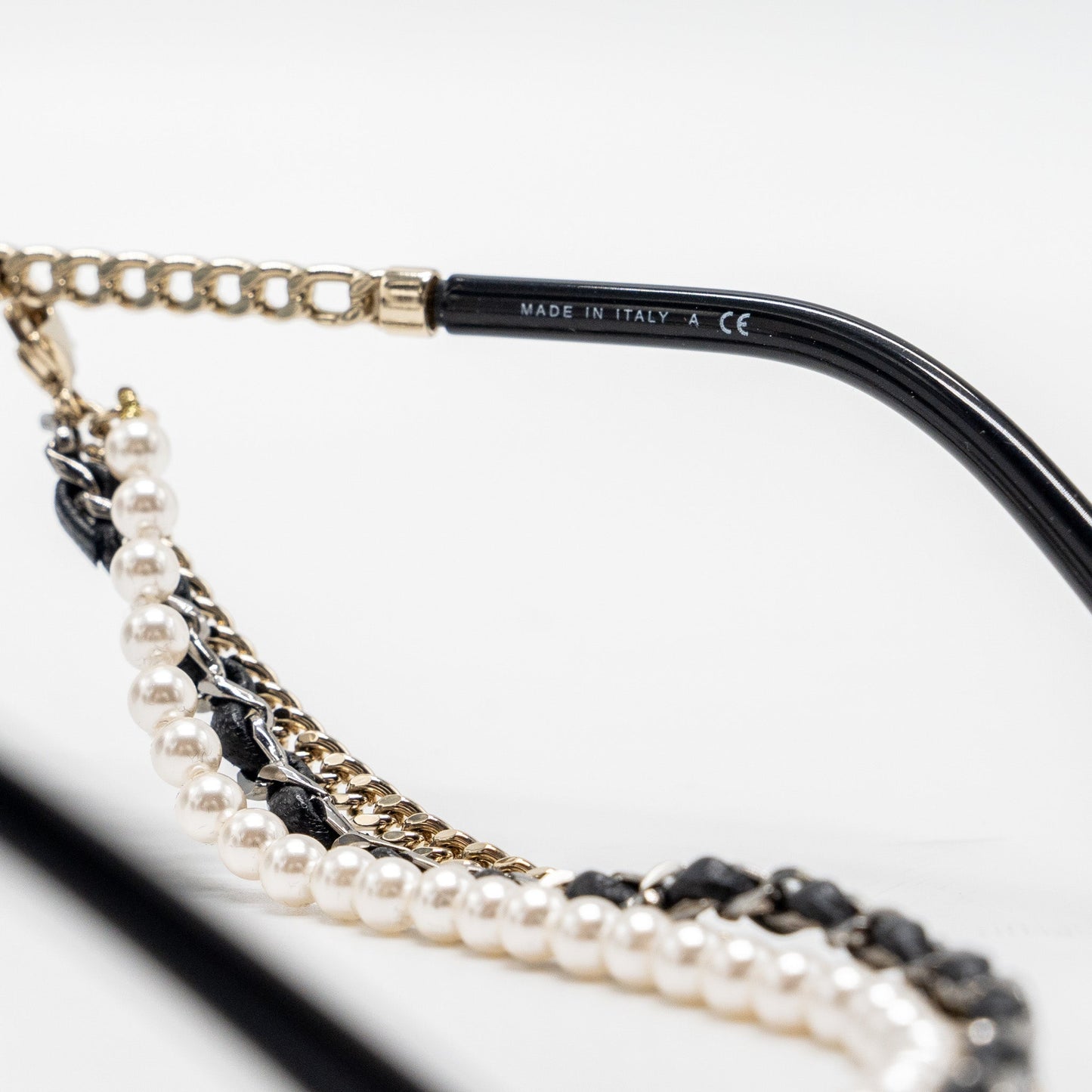 Chanel Round Sunglasses With Chain Dark Grey L