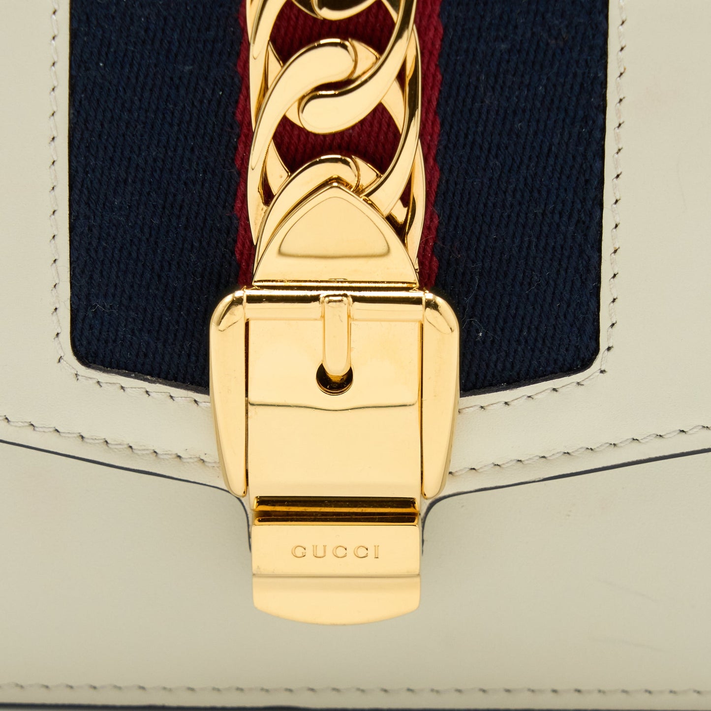 Gucci Sylvie Mini Chain Bag Calfskin White