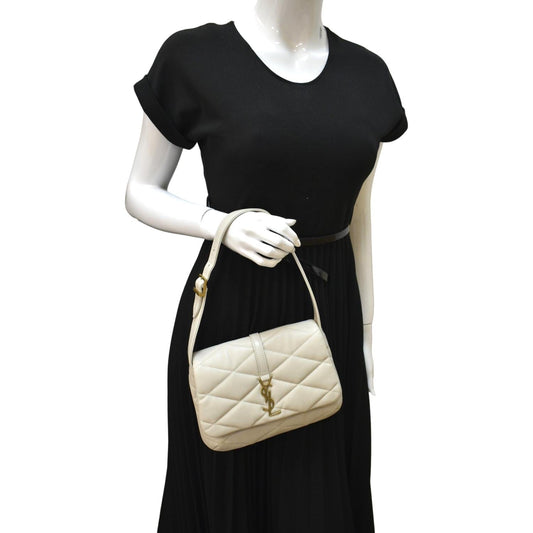 YVES SAINT LAURENT LE 57 Quilted Lambskin Leather Hobo Bag Antique Vintage