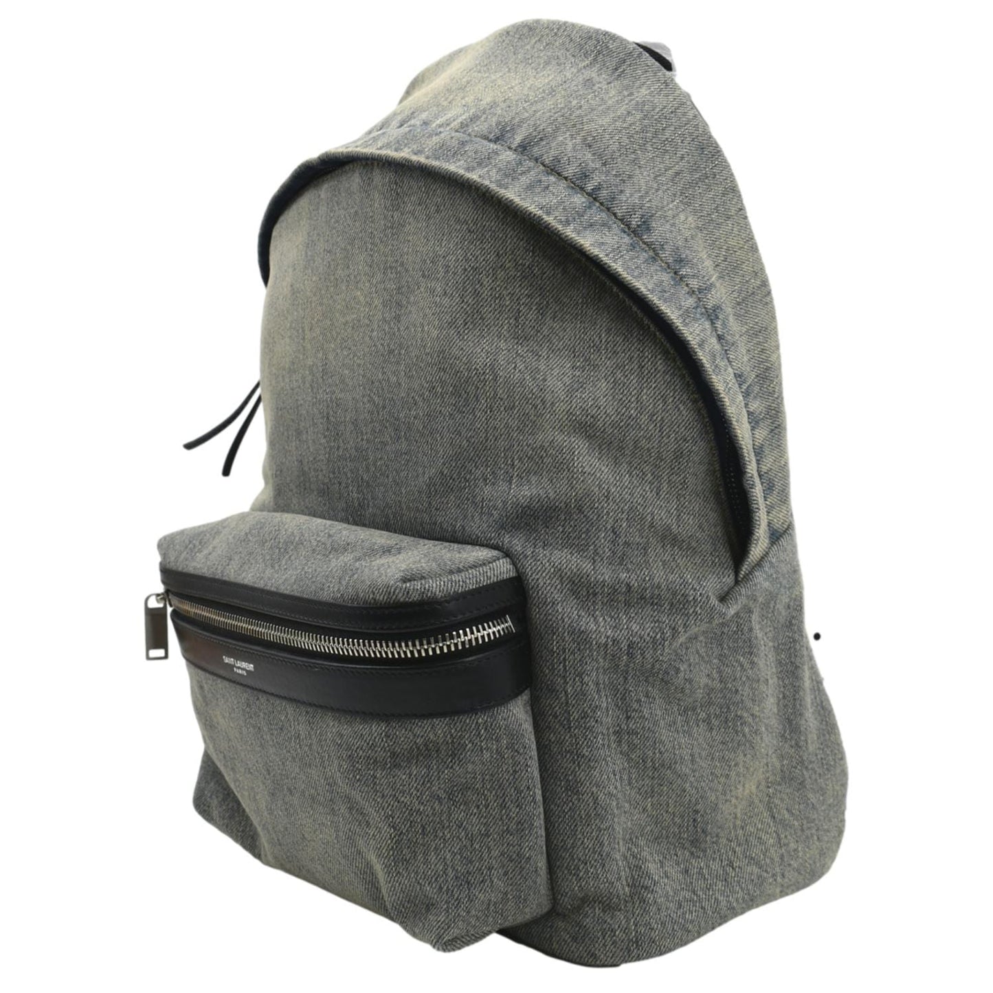 YVES SAINT LAURENT Denim Backpack Bag Gray