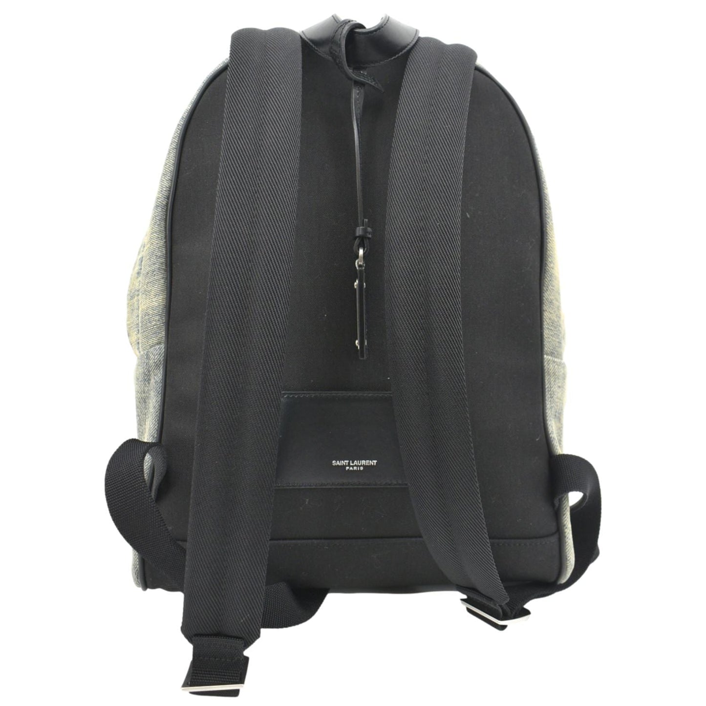 YVES SAINT LAURENT Denim Backpack Bag Gray