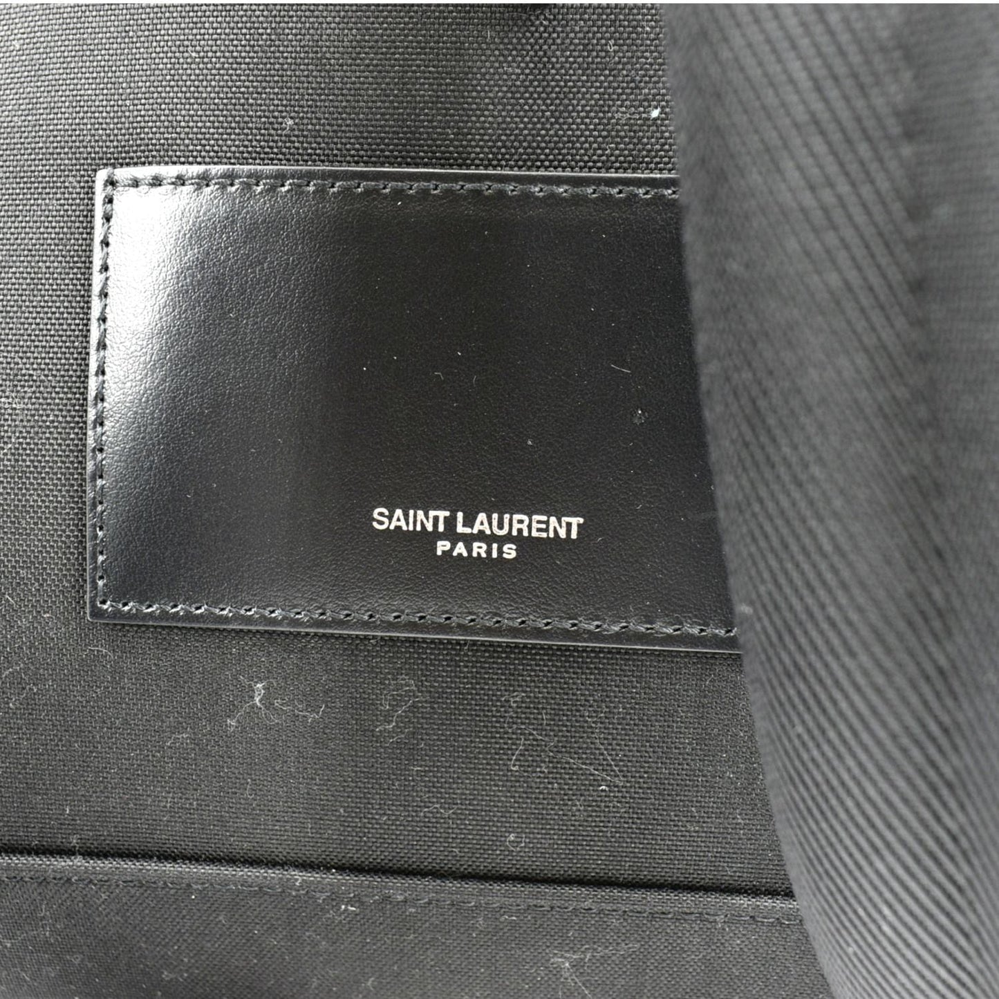 YVES SAINT LAURENT Denim Backpack Bag Gray