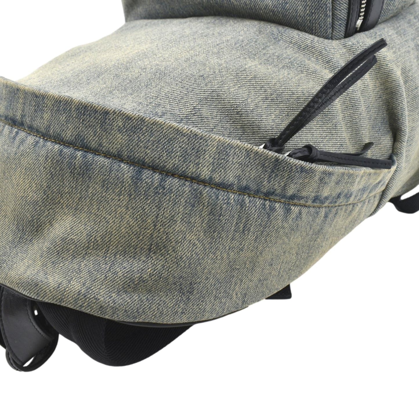 YVES SAINT LAURENT Denim Backpack Bag Gray