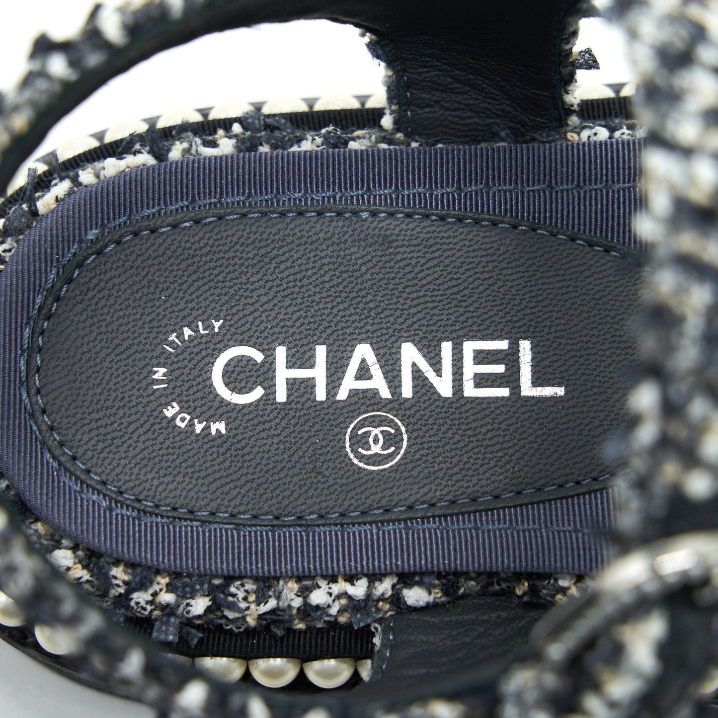 Chanel Size 36 Tweed Navy blue Sandals