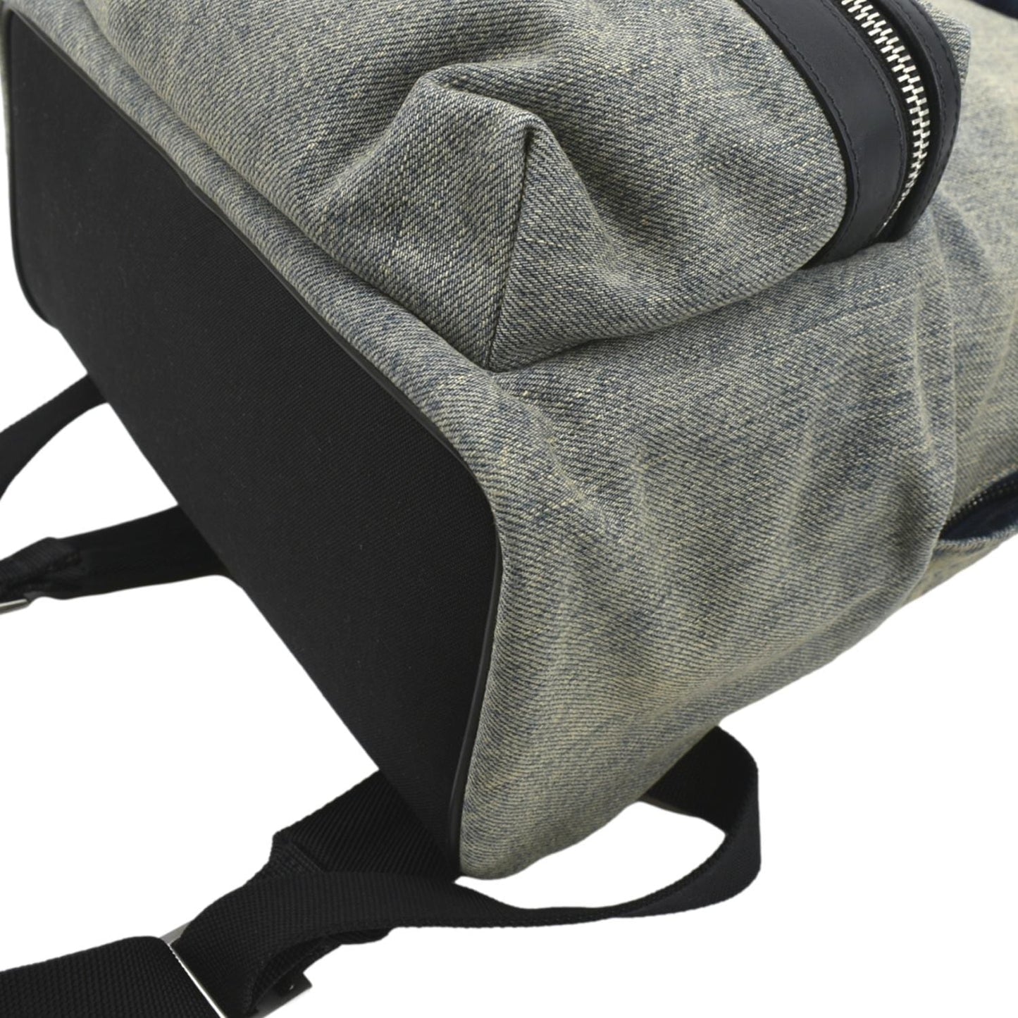 YVES SAINT LAURENT Denim Backpack Bag Gray