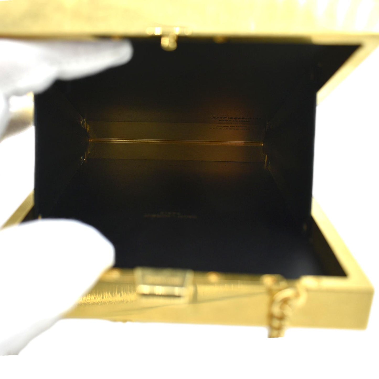 YVES SAINT LAURENT Tuxedo Box Plexiglass Metal Crossbody Bag Blanc Grise