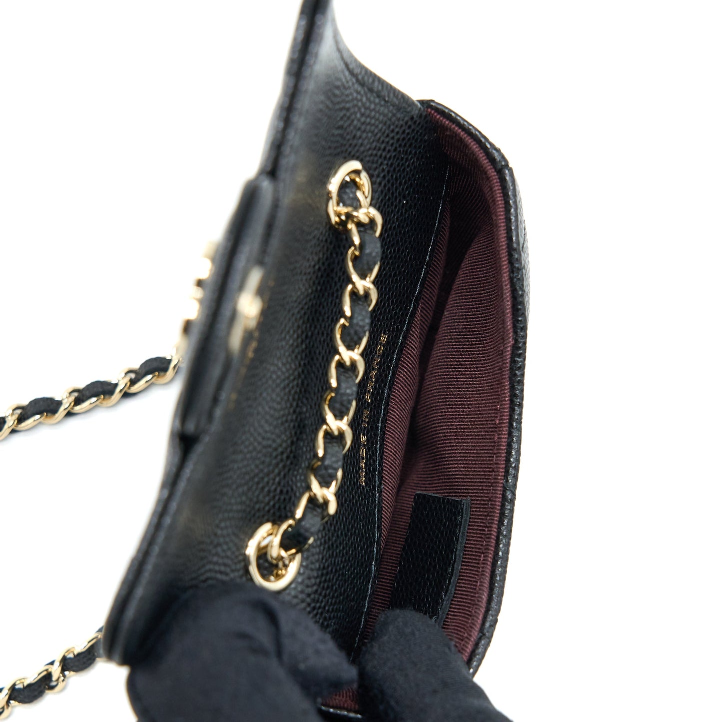 Chanel Flap Cardholder Belt Bag Caviar Black L