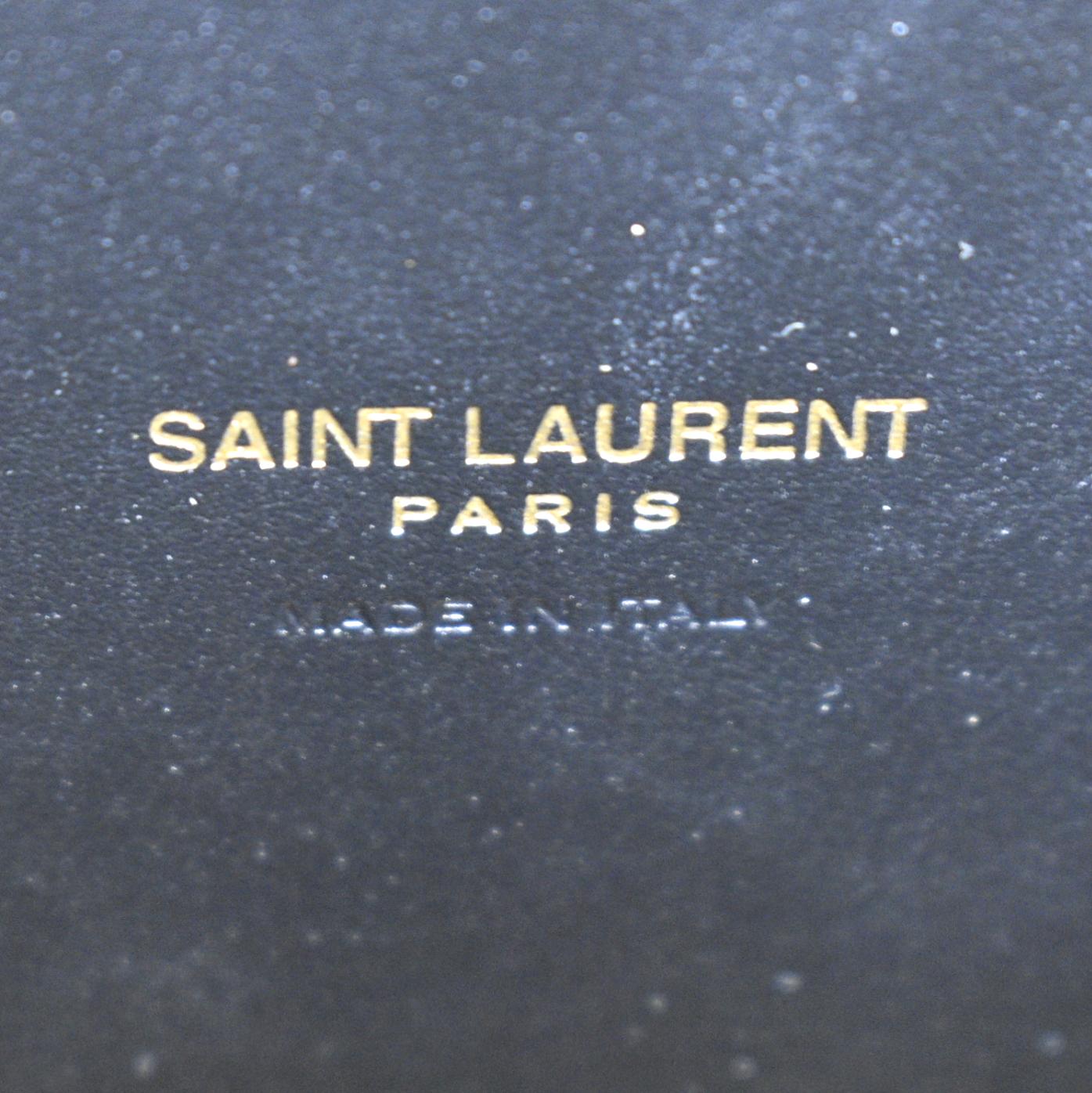 YVES SAINT LAURENT Tuxedo Box Plexiglass Metal Crossbody Bag Blanc Grise