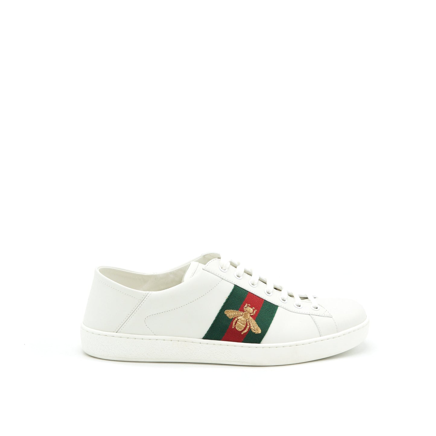 Gucci size 10 Men's White Sneaker Bee Pattern