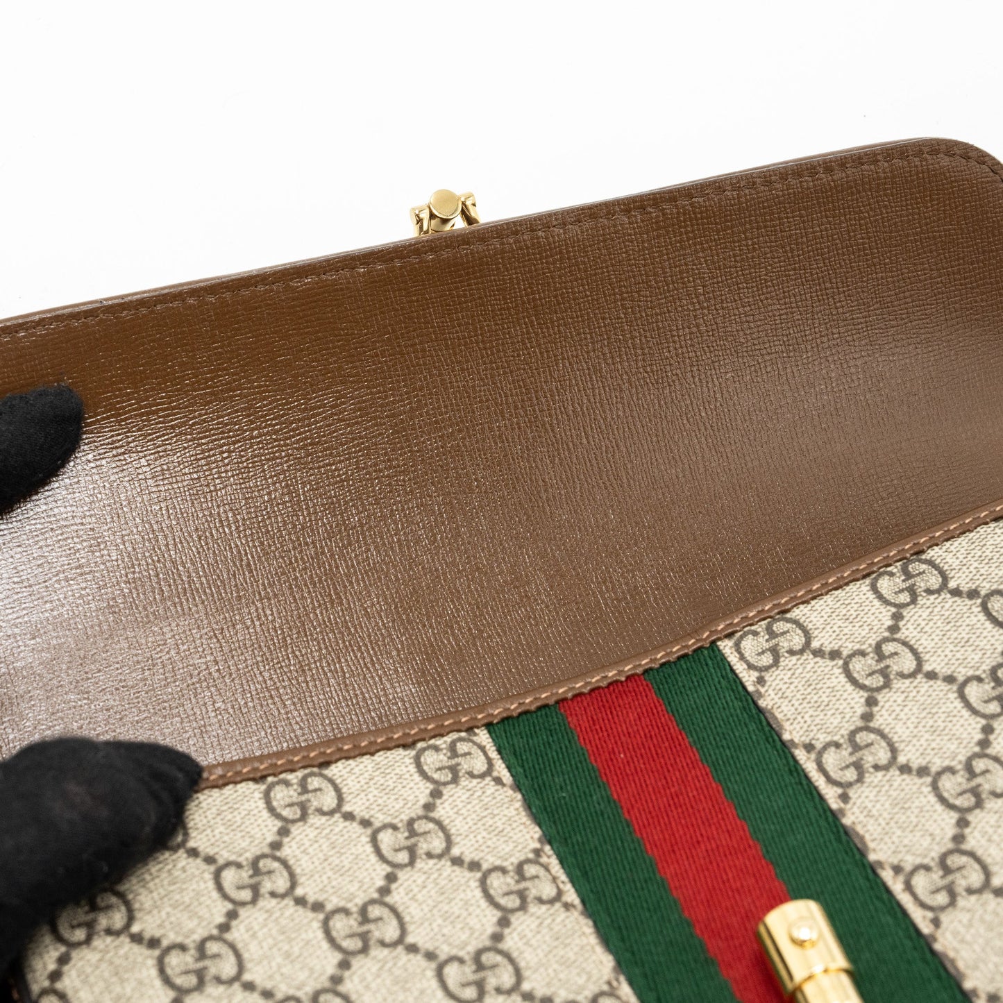 Gucci flap belt bag GG supreme canvas
