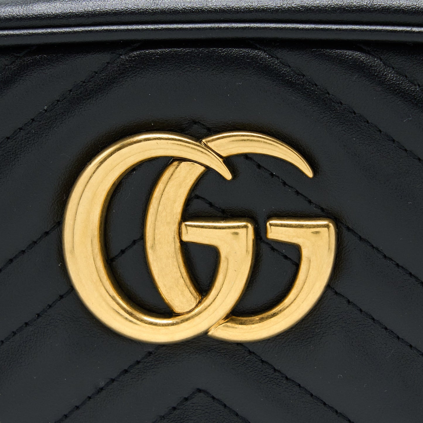 Gucci GG Marmont Camera Shoulder Bag Calfskin Black Brushed