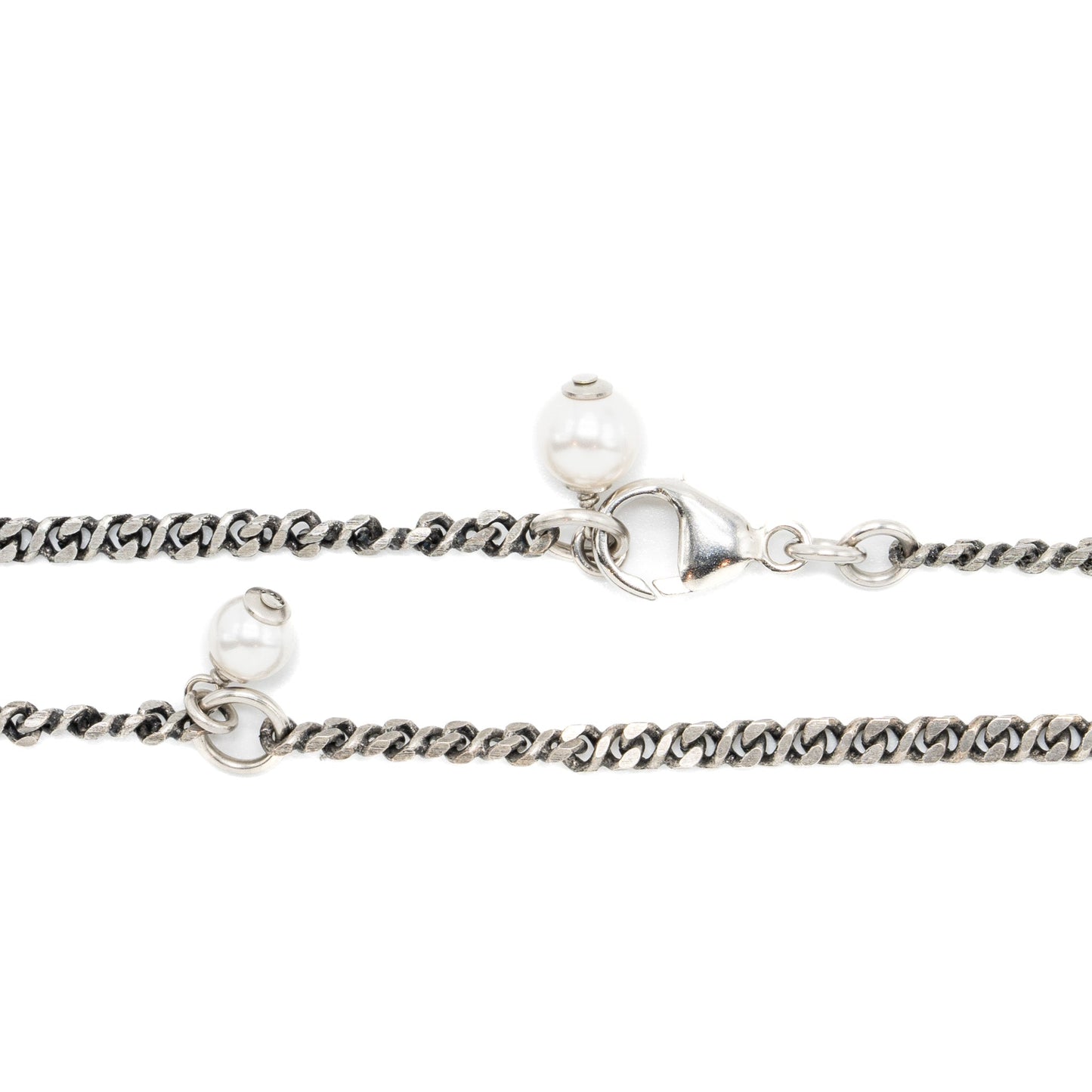 Chanel CC Logo Necklace Crystal/ Pearl Ruthenium Hardware