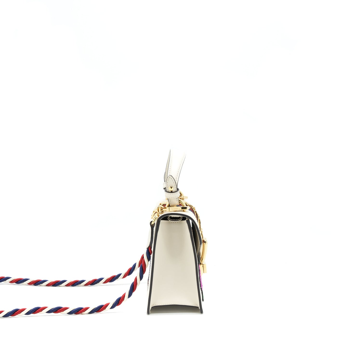 Gucci Sylvie Embroidered Mini Bag White