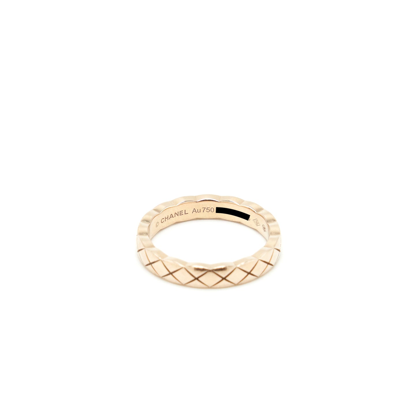 Chanel Size 48 Mini Version Coco Crush Ring Quilted Motif 18k Beige Gold