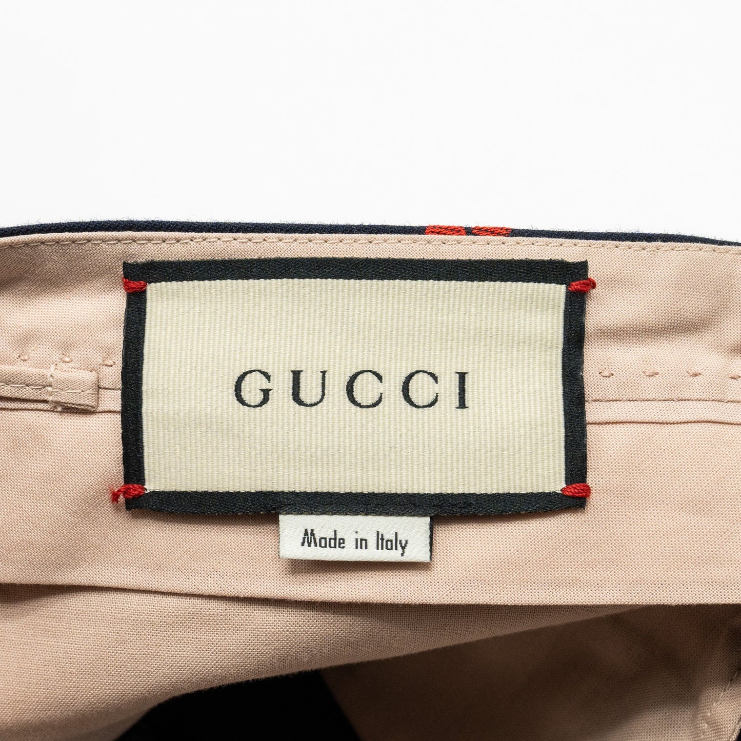 Gucci Size 36 Cherry Print Culotte Trouser Cotton/Wool Navy