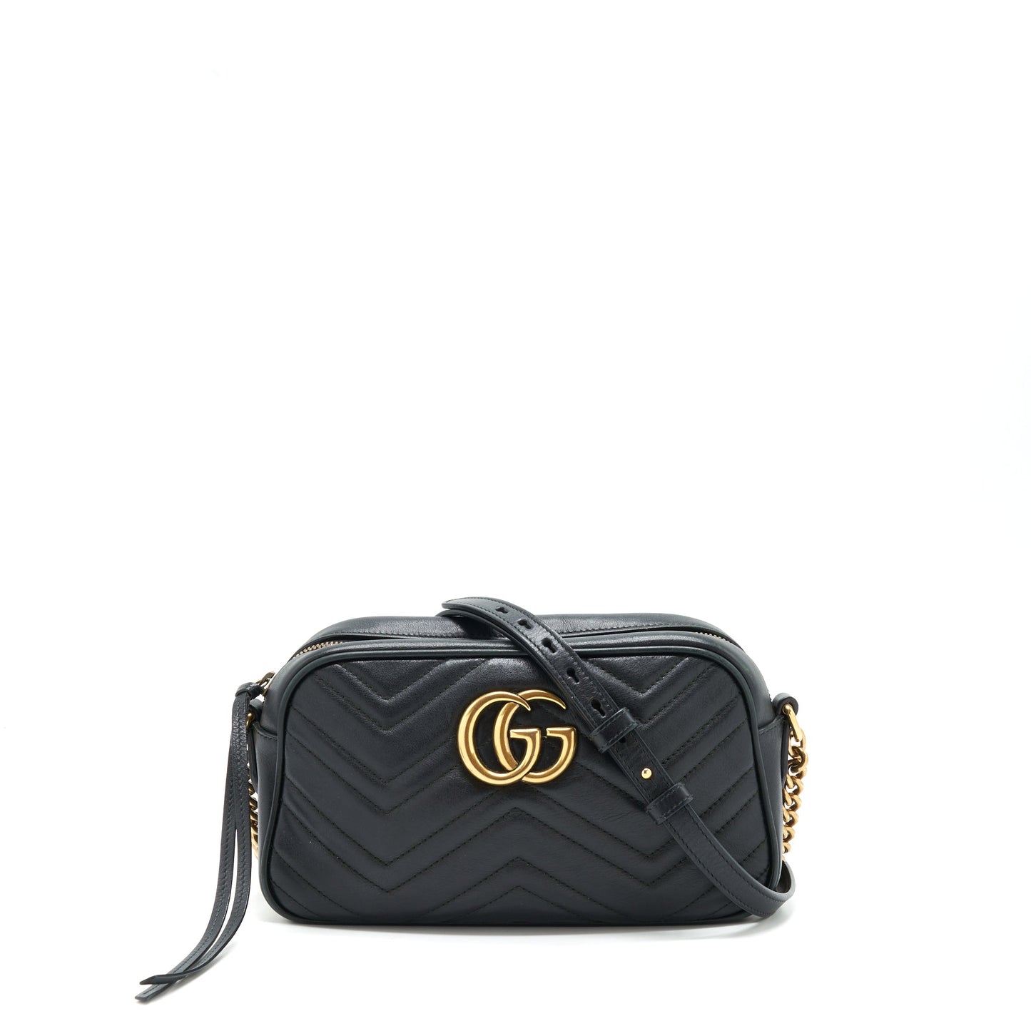 Gucci Marmont small matelasse shoulder bag black