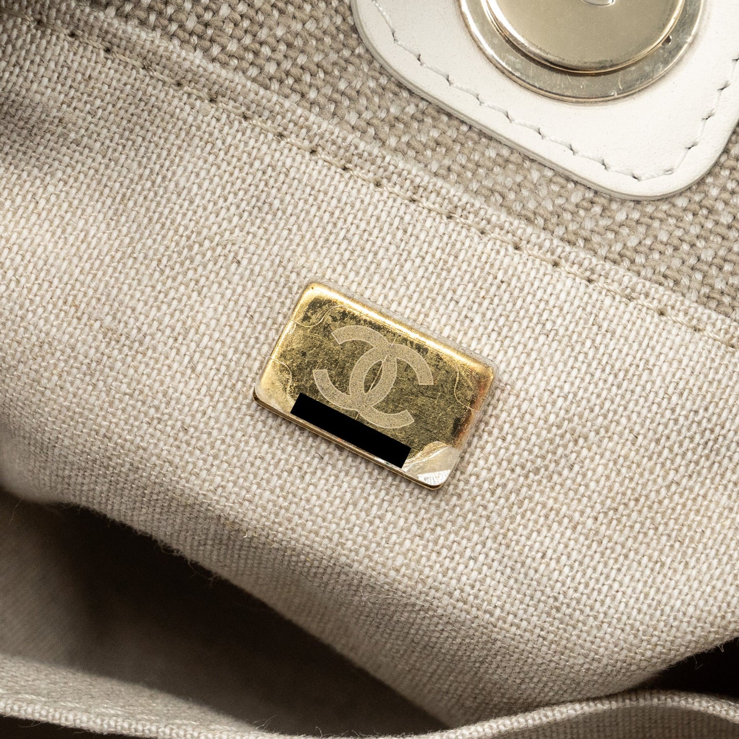 Chanel Deauville Bag Canvas/ Leather Beige/White (microchip)