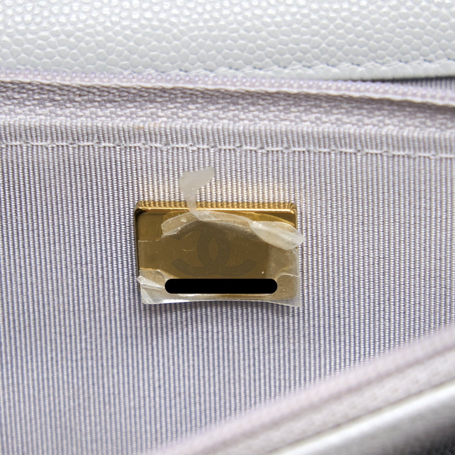 Chanel Classic Wallet on Chain Caviar Light Grey L (Microchip)