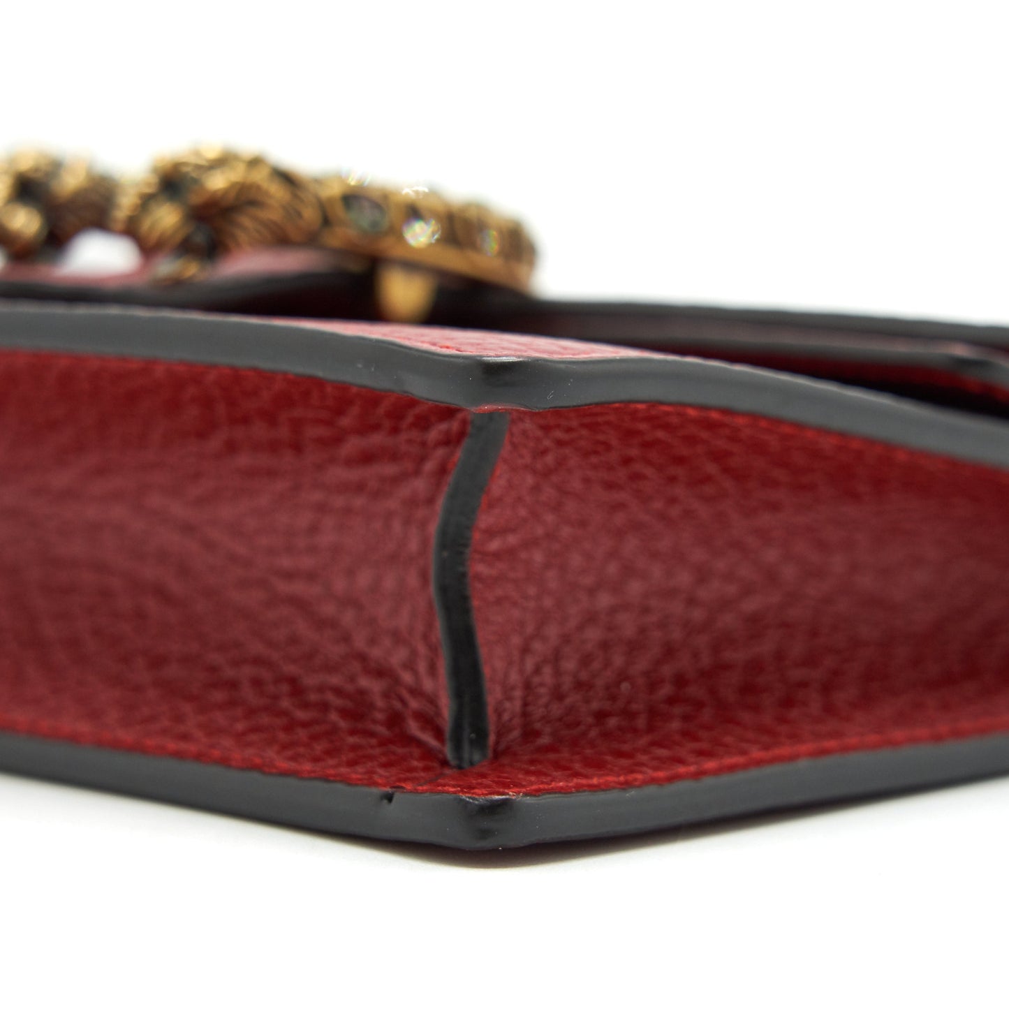 Gucci Dionysus Leather Super Mini Bag In Red