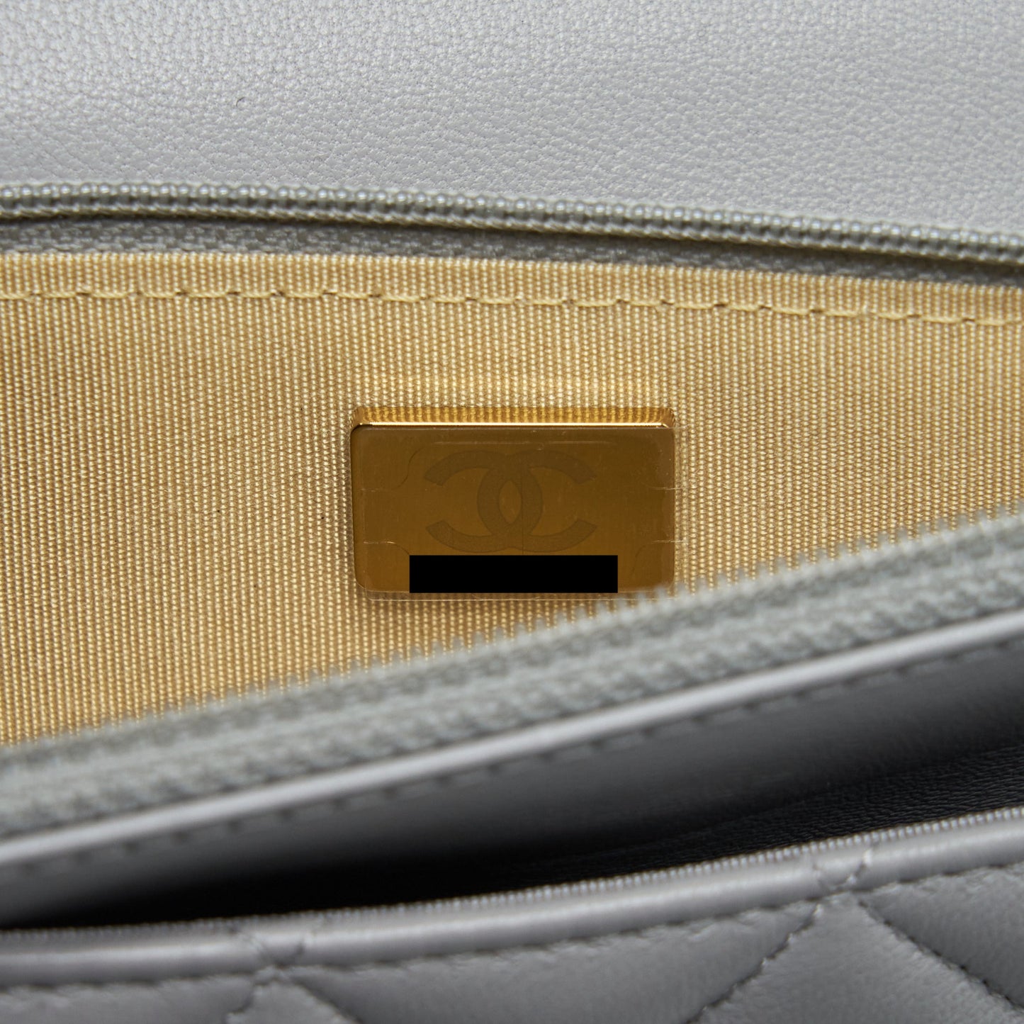 Chanel Pearl Crush Wallet On Chain Lambskin Grey Brushed (Microchip)