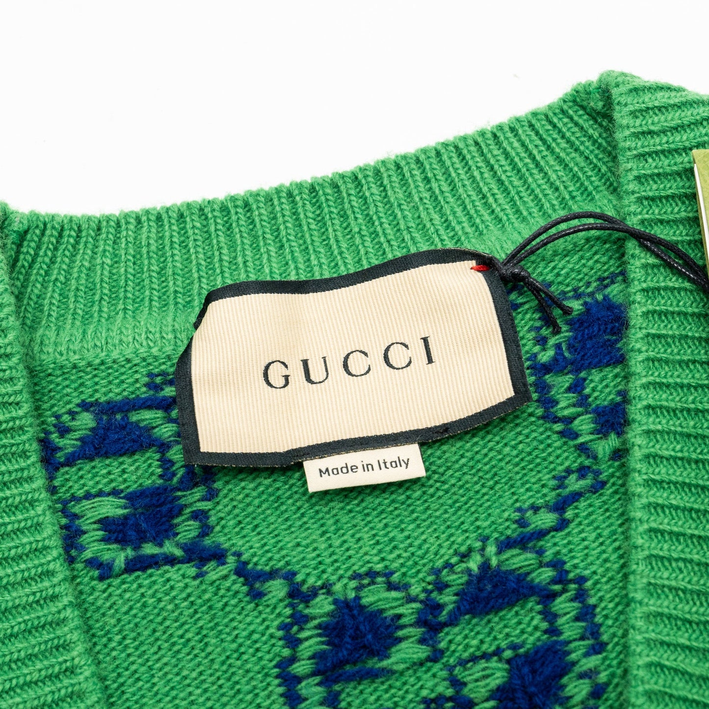 Gucci size S GG Knitted cardigan wool/laine Green/multicolour