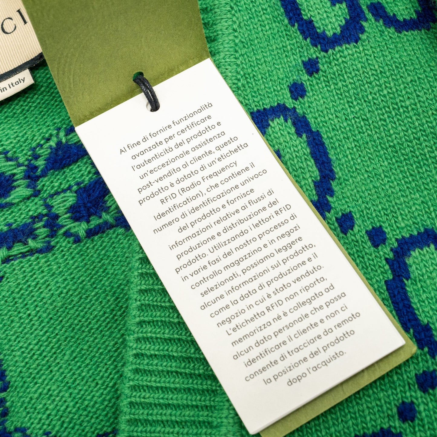 Gucci size S GG Knitted cardigan wool/laine Green/multicolour