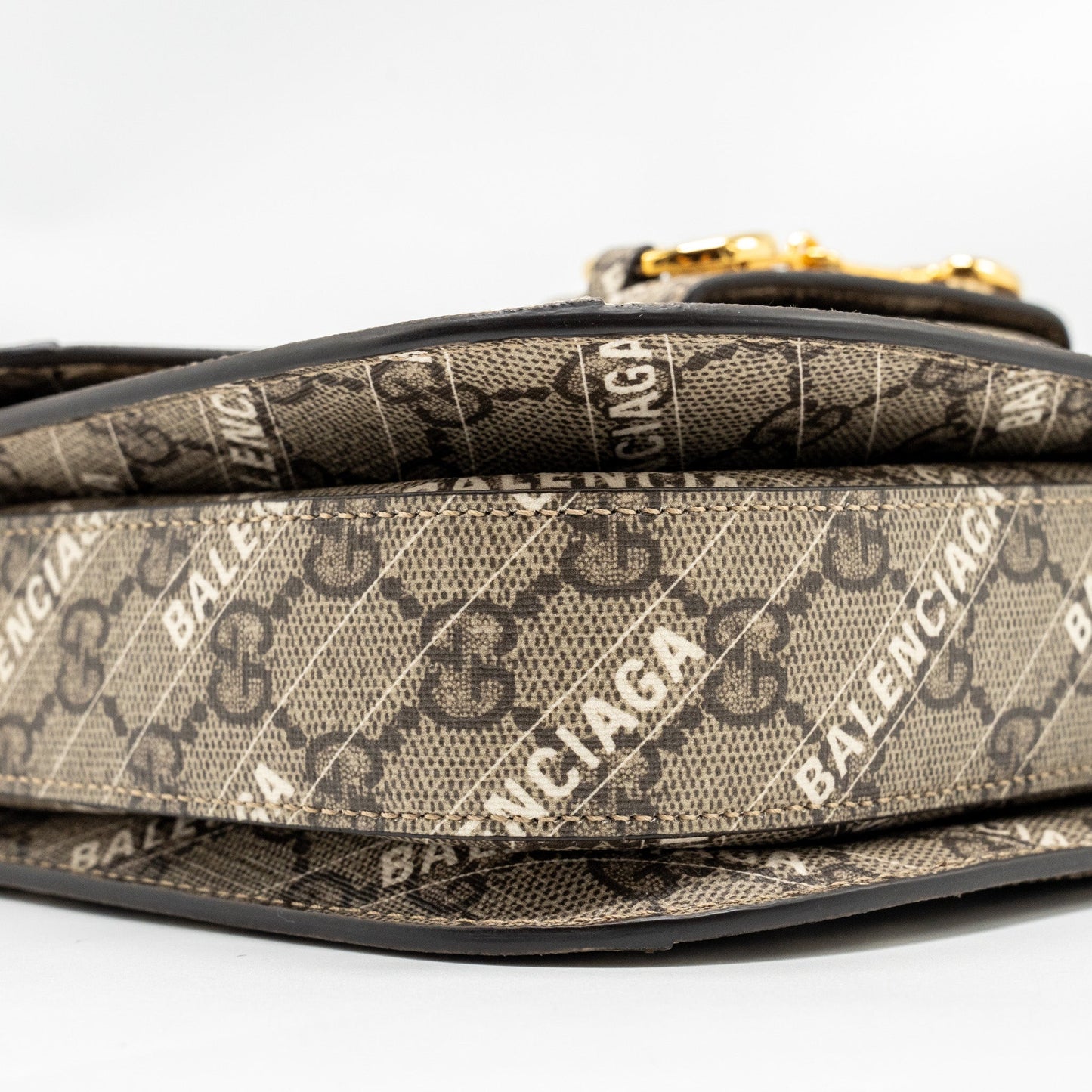 Gucci x Balenciaga Horsebit 1955 Bag GG Supreme/Balenciaga Print Canvas