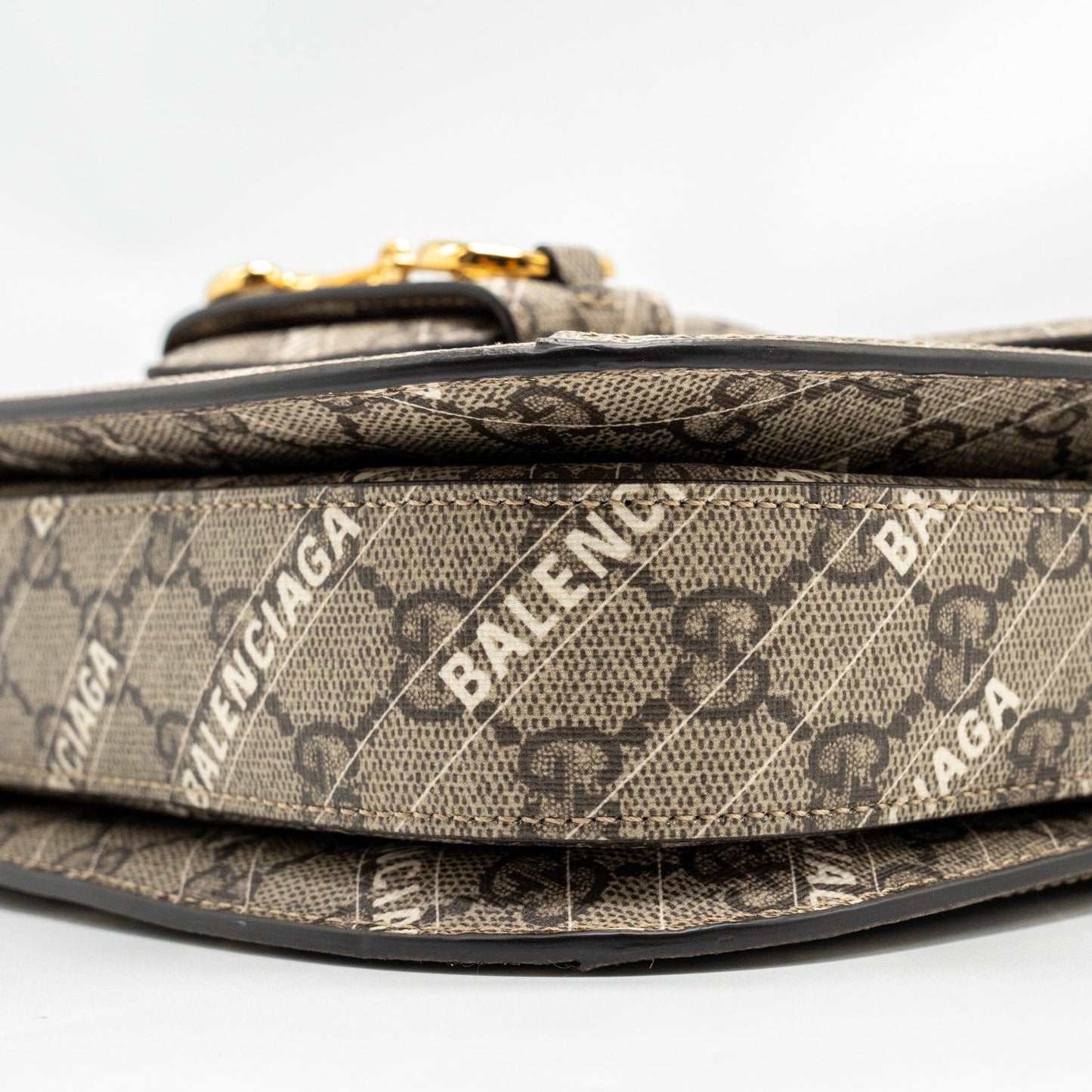 Gucci x Balenciaga Horsebit 1955 Bag GG Supreme/Balenciaga Print Canvas