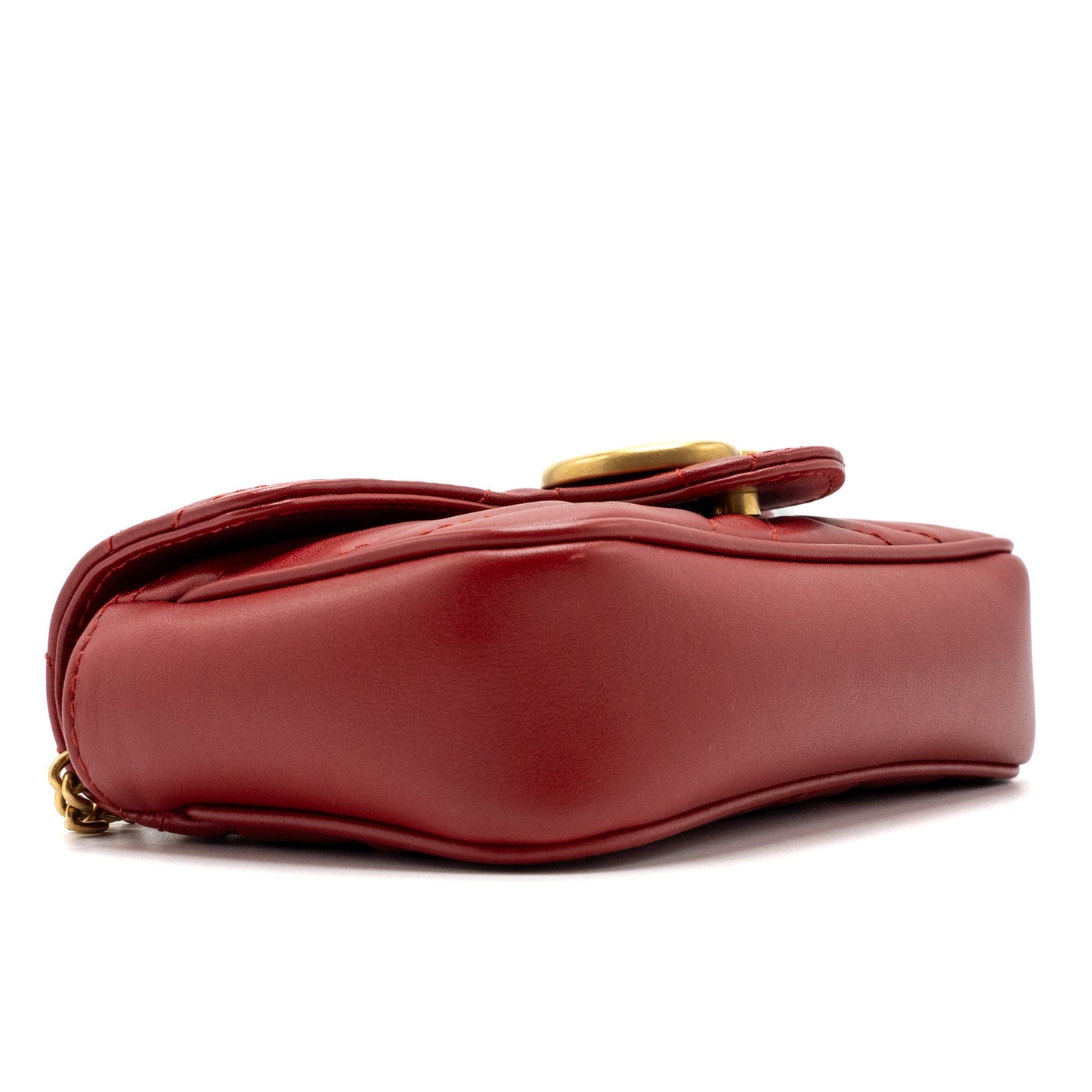 Gucci Marmont super mini matelass� chevron Calfskin red