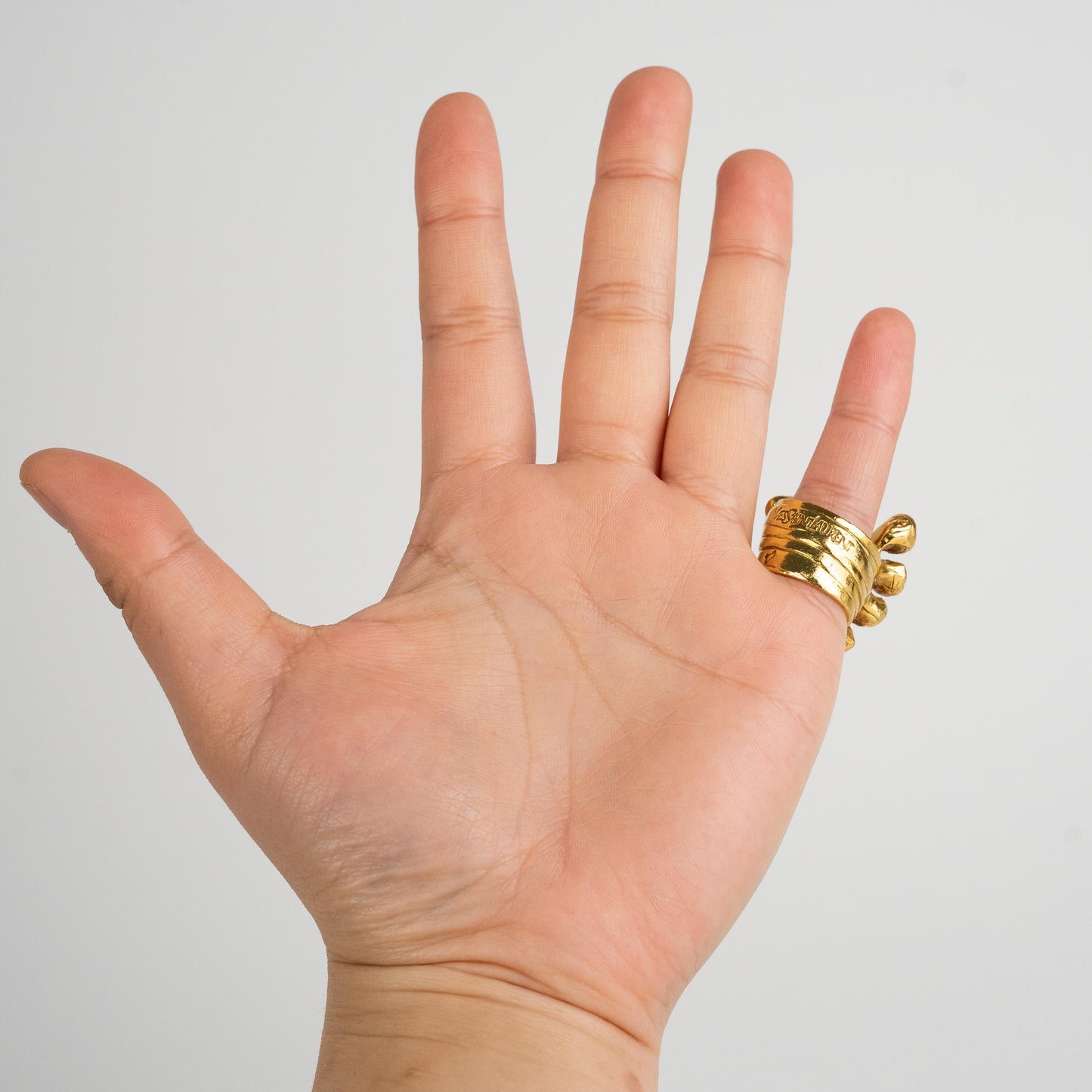 Saint Laurent Rive Gauche Arty Ring Gold and White