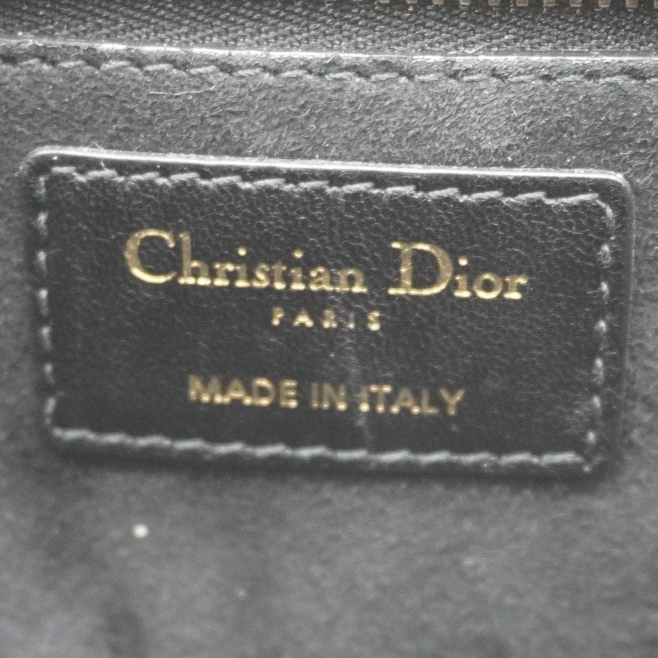 CHRISTIAN DIOR Dioraddict Quilted Lambskin Leather Crossbody Bag Black