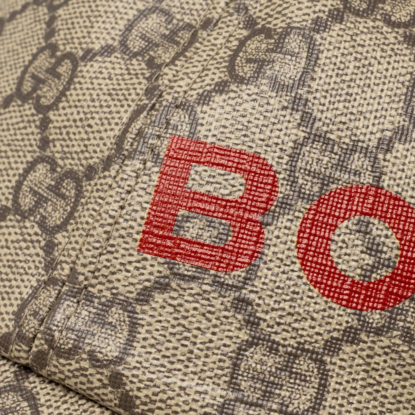 Gucci Size M Boutique Baseball Hat GG Monogram Canvas Beige/Red