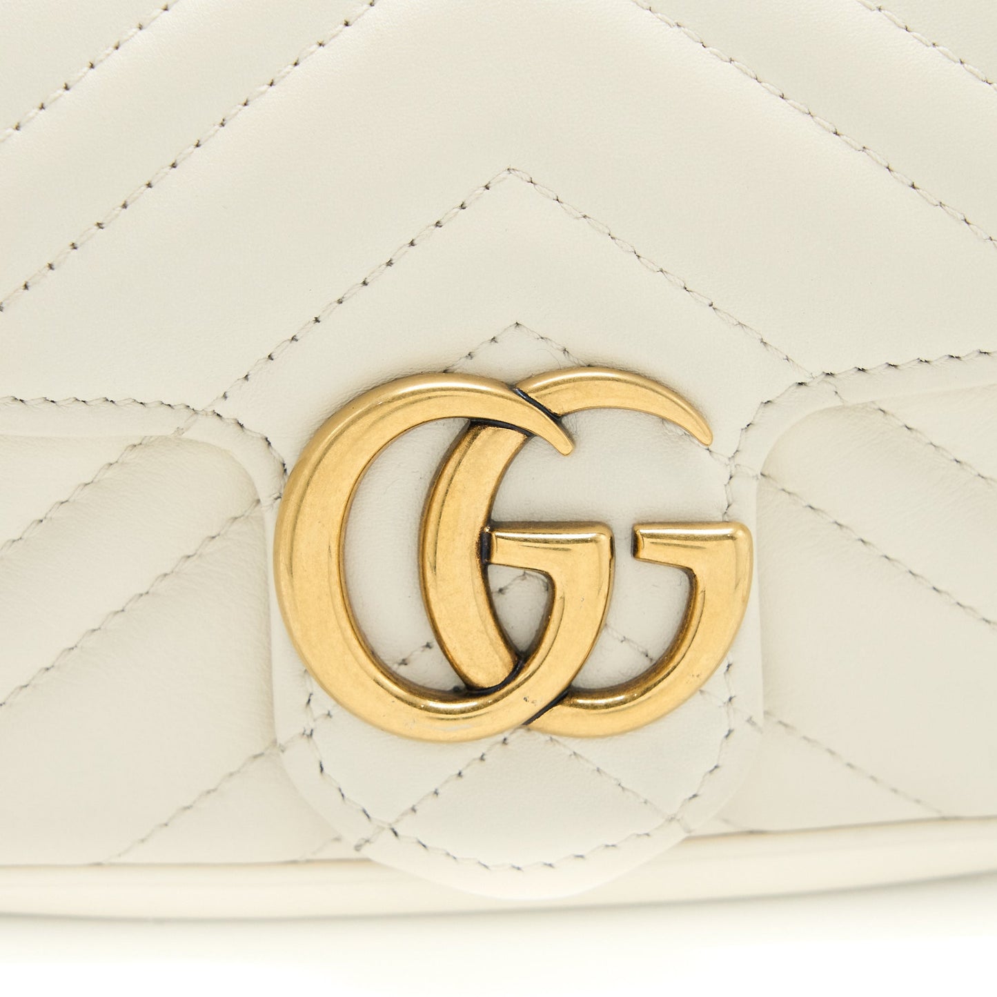 Gucci GG Marmont Super Mini Bag Matelass� White Brushed