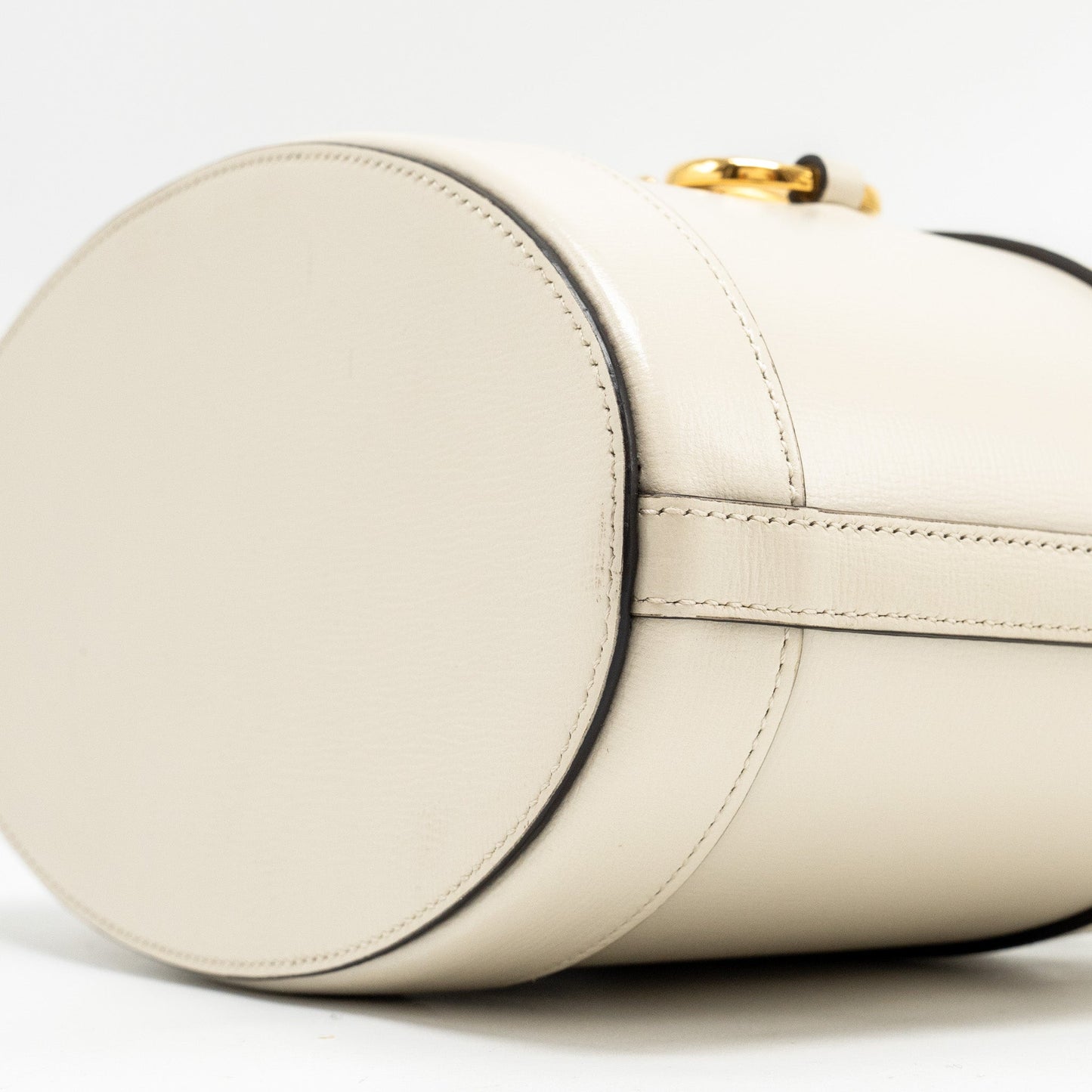 Gucci 1955 Horsebit Bucket Tote Bag Calfskin White