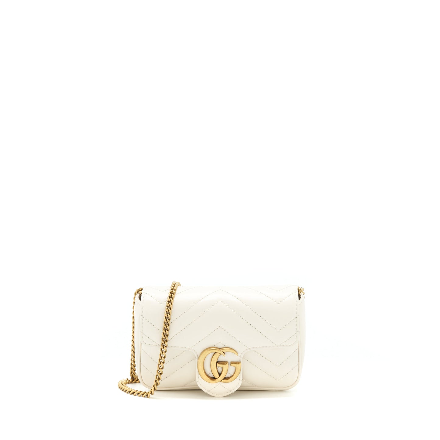 Gucci GG marmont super mini Bag White
