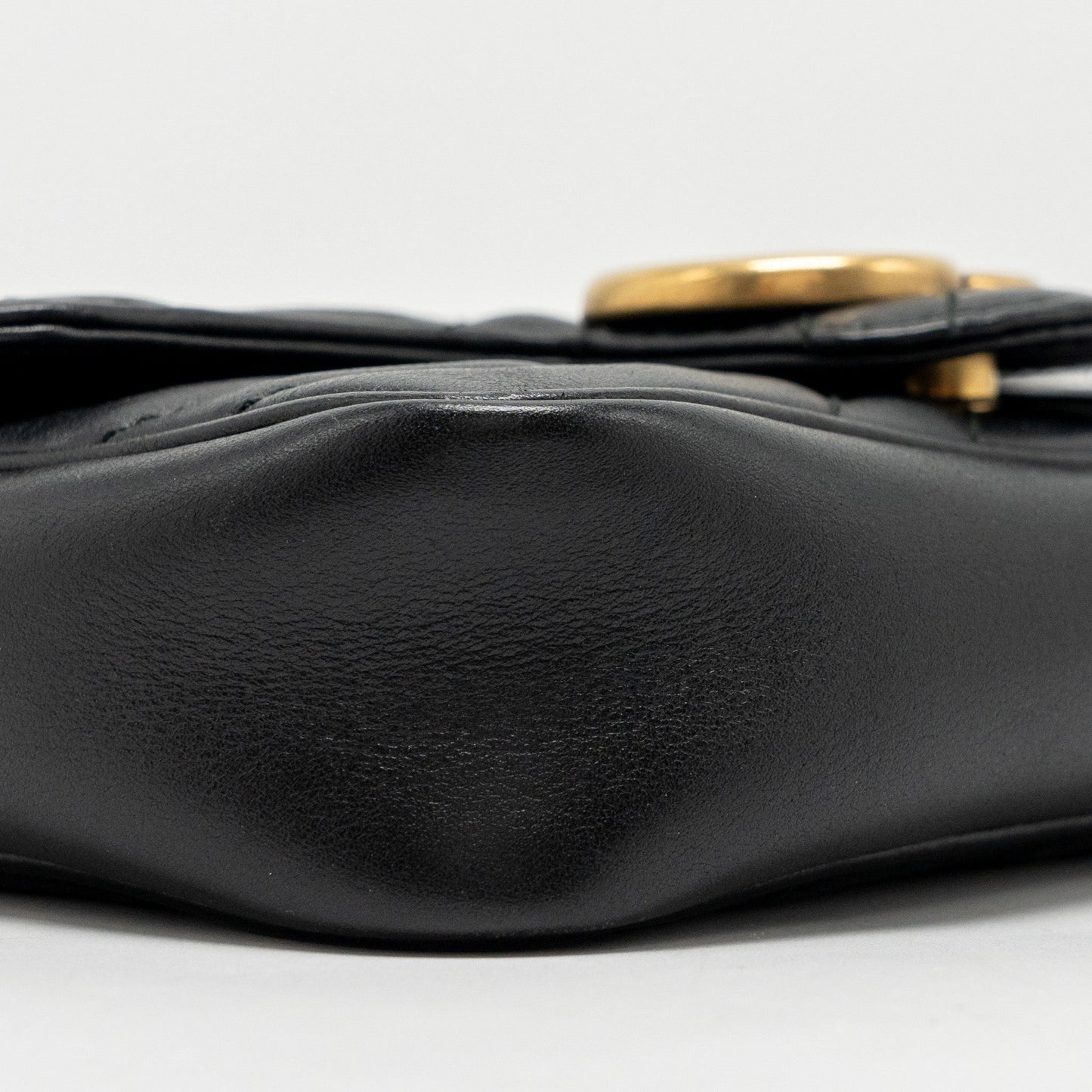 GUCCI Super Mini GG Marmont Calfskin Black