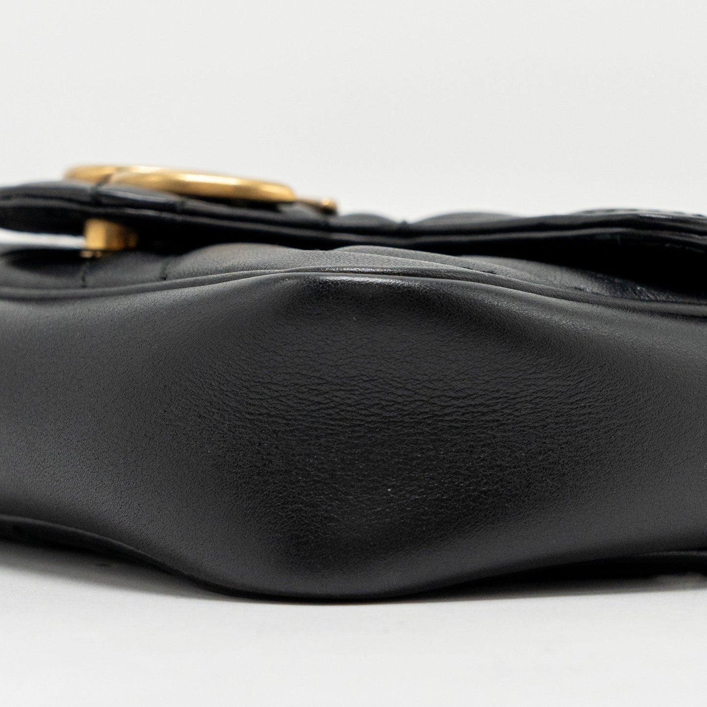 GUCCI Super Mini GG Marmont Calfskin Black