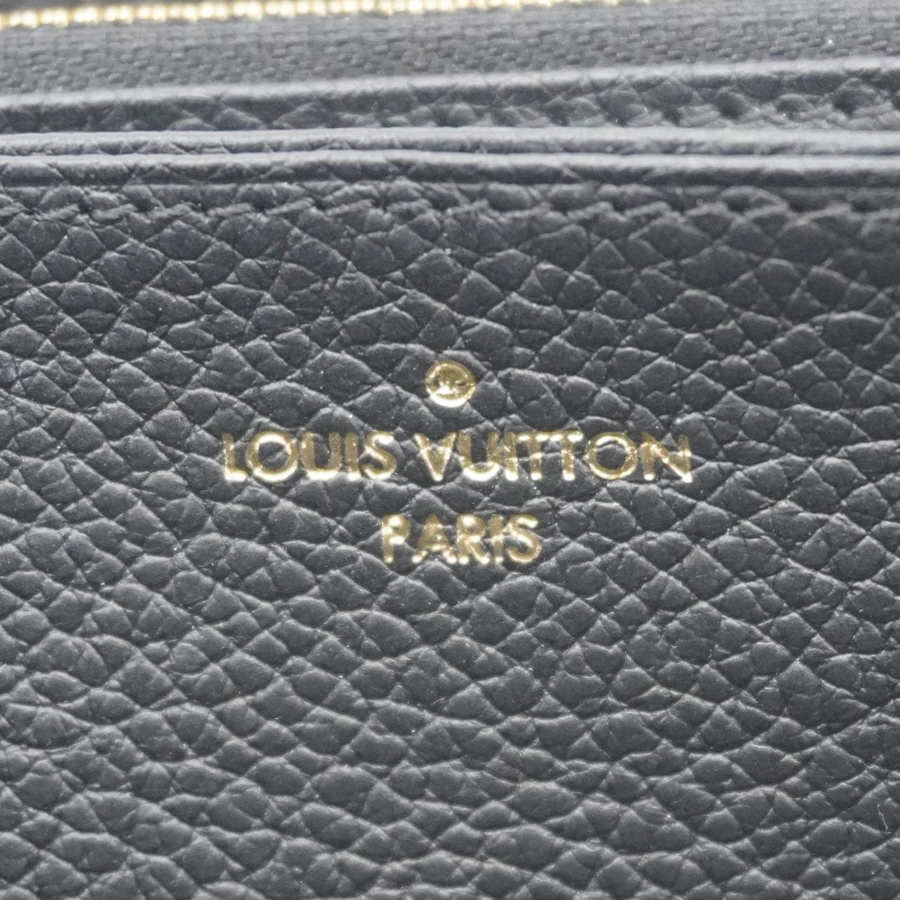 LOUIS VUITTON Clemence Monogram Empreinte Leather Wallet Black