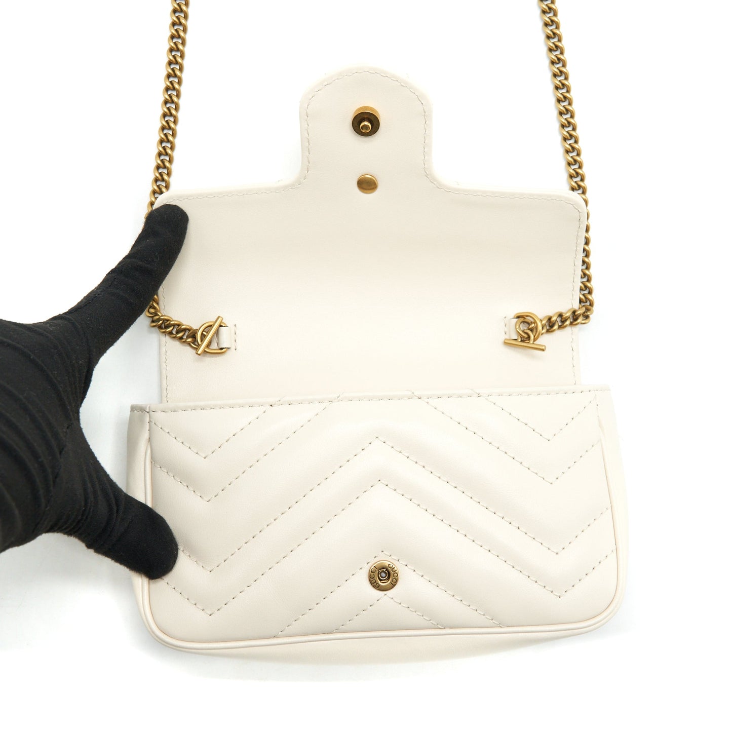 Gucci GG marmont super mini Bag White