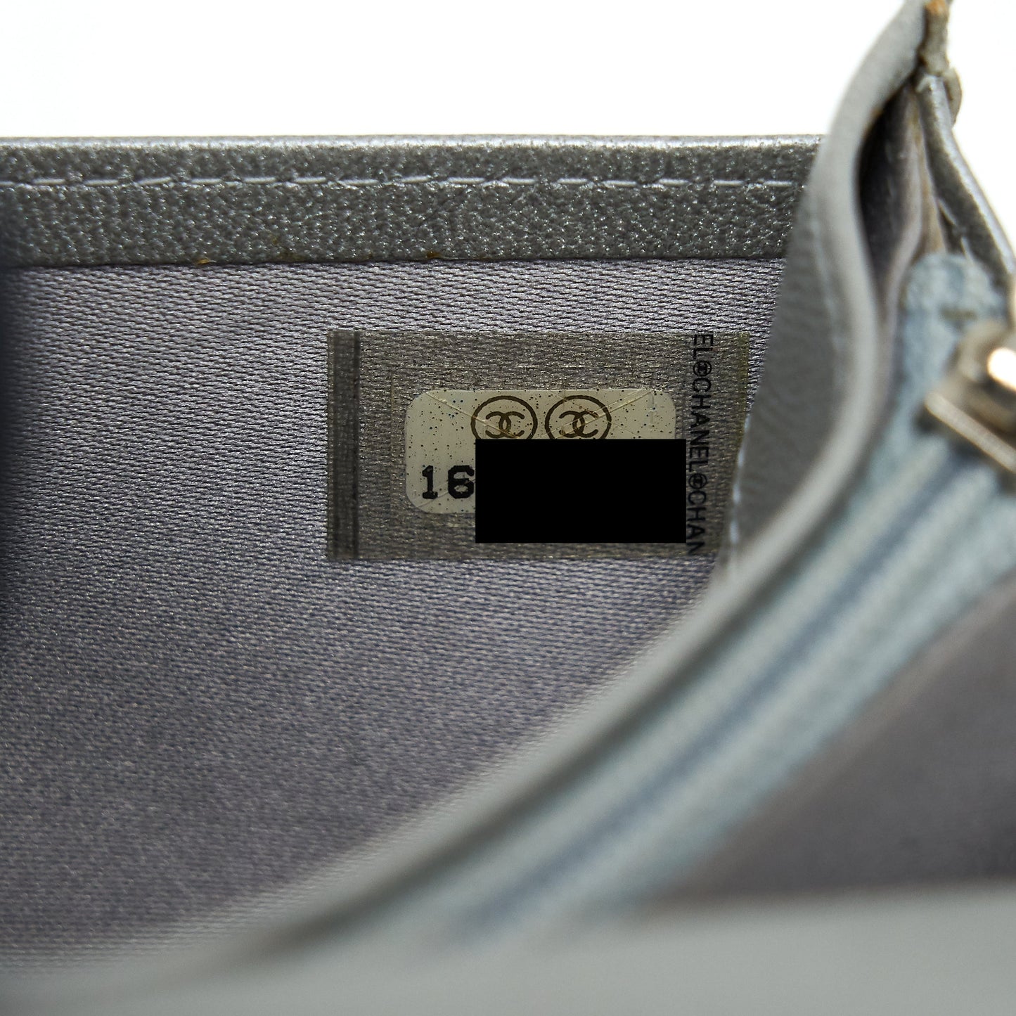 Chanel Camellia Fold Long Wallet Lambskin black / silver