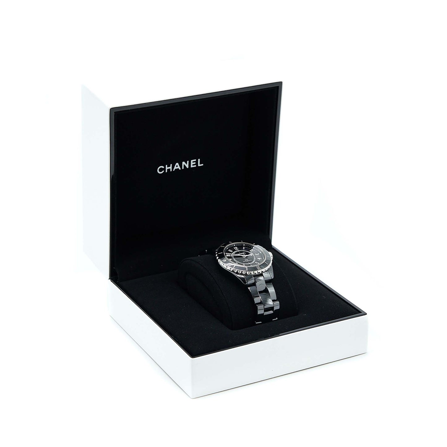 Chanel J12 Watch Calibre 12.1 38MM Black Ceramic/Steel Black Dial H5697