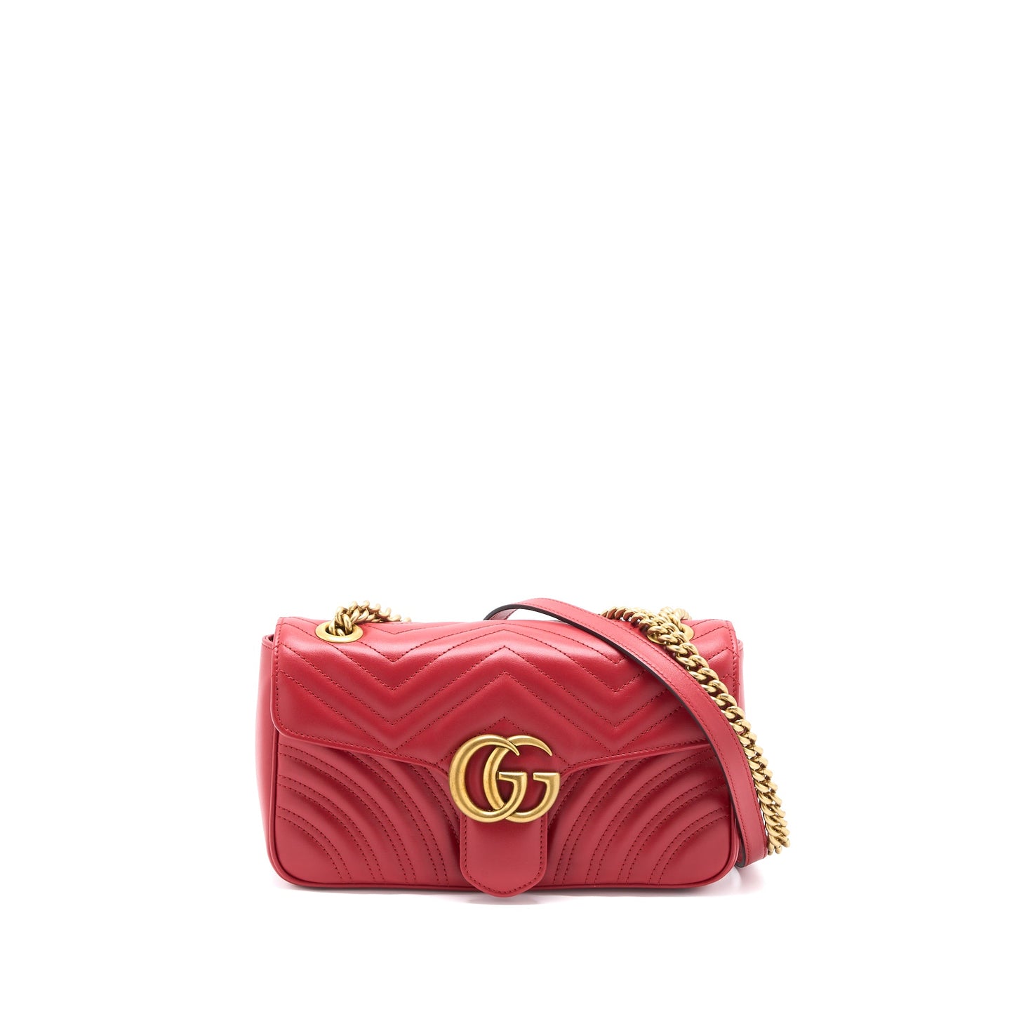 Gucci Small GG Marmont Bag Calfskin Red Brushed