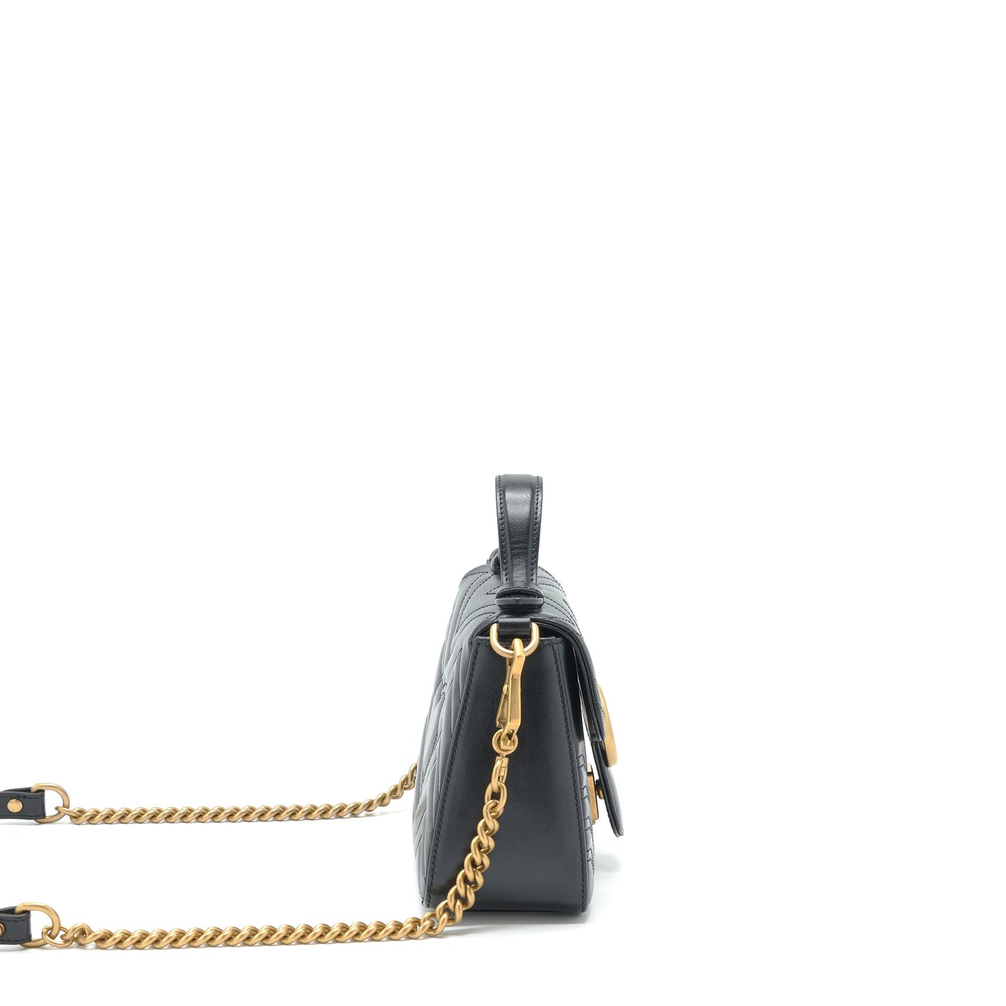 Gucci GG Marmont Mini Top Handle Bag Calfskin Black