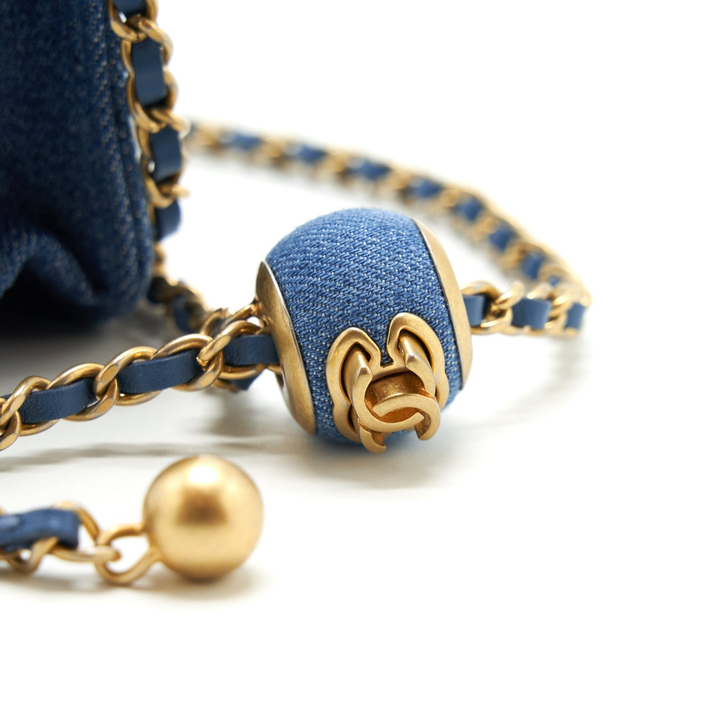 Chanel Pearl Crush Denim mini flap Belt bag